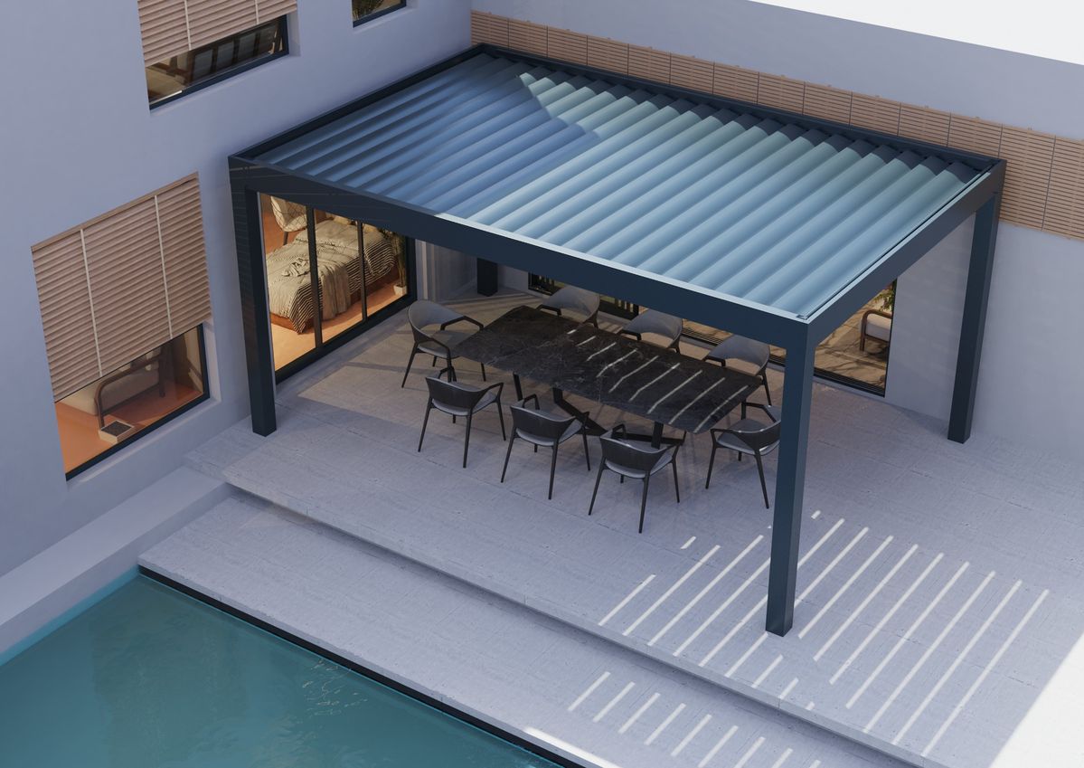 Outdoor Furniture Aluminium - 저렴한 뒷마당용 직사각형 알루미늄 합금 파빌리온,