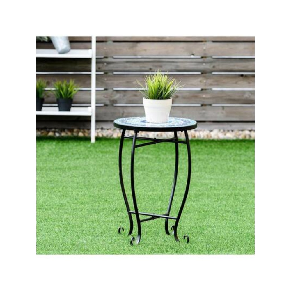 Outdoor Furniture Balcony - 실내외 모자이크 장식 테이블, 파티오 사이드