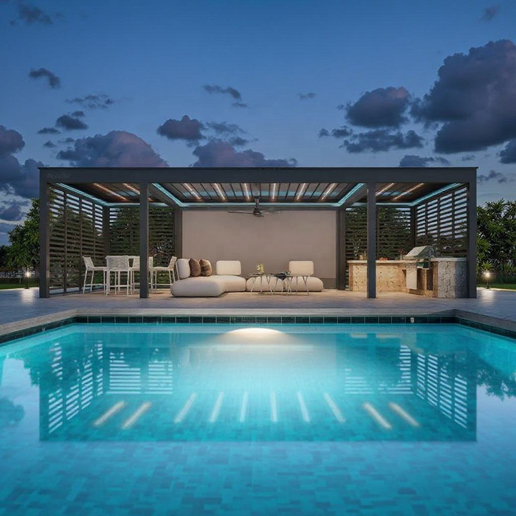 Outdoor Furniture Aluminium - 다양한 크기의 알루미늄 합금 직사각형 퍼걸라