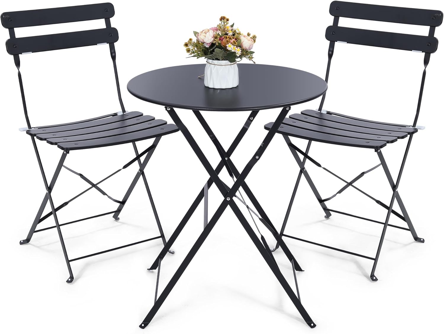 Outdoor Furniture One Piece - 공간 절약형 검정색 3피스 접이식 야외