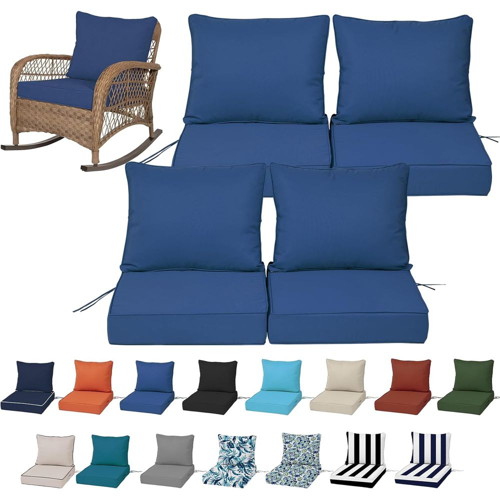 24x24 야외용 딥 시트 쿠션 4개 세트, 야외 가구 - Outdoor Furniture Waterproof 리뷰 및 가격