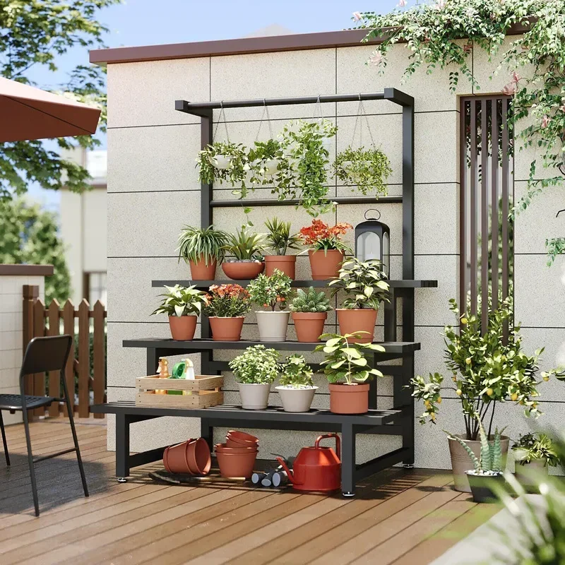 범용 야외 금속 사각 식물 선반, 계단식 디스플레이,  - Outdoor Furniture Balcony 리뷰 및 가격