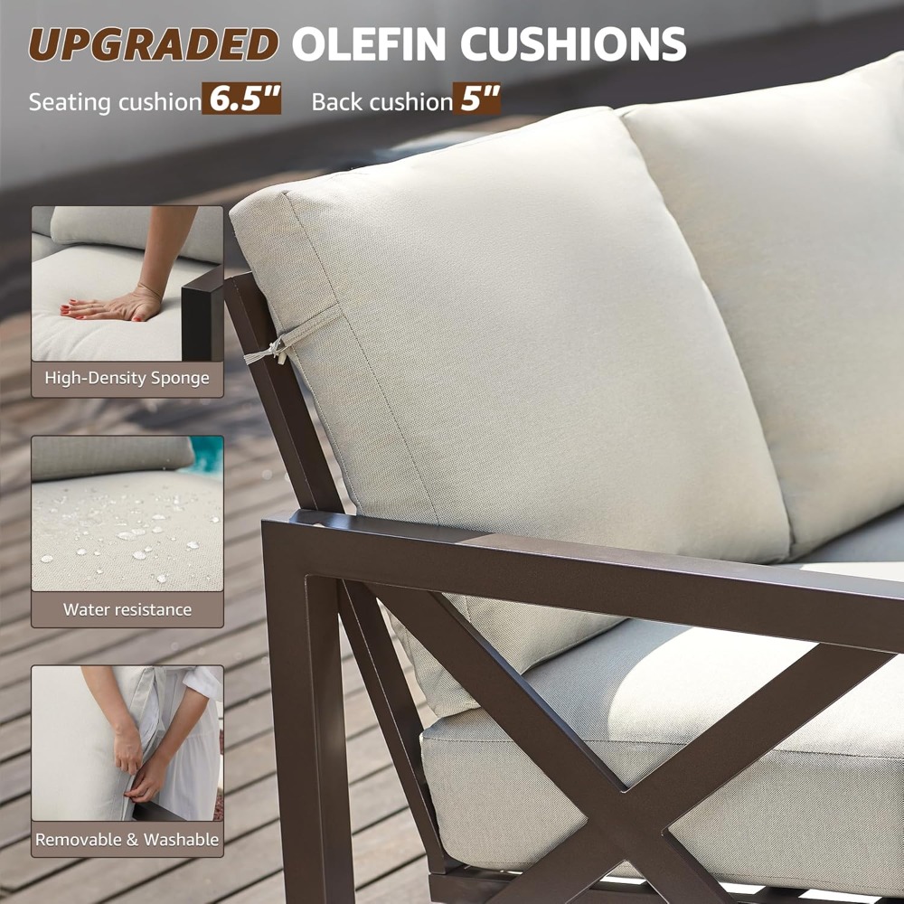 4피스 파티오 세트, 야외 섹셔널 금속 가구, 대화용  - Outdoor Furniture One Piece 리뷰 및 가격