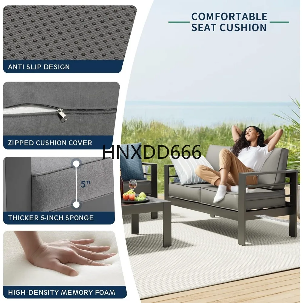 파티오 가구 세트 (화덕 테이블 포함), 6피스 알루미 - Outdoor Furniture Fire Pit Set 리뷰 및 가격