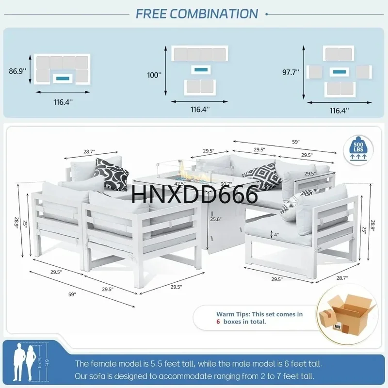 7피스 알루미늄 야외 파티오 대화 세트, 43인치 프로 - Outdoor Furniture Fire Pit Set 리뷰 및 가격