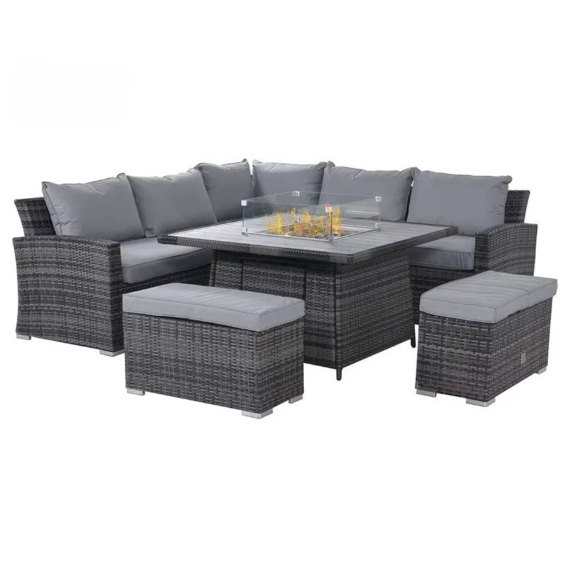 정원 파티오 소파 세트 방수 4피스 위커 올웨더 라운지 - Outdoor Furniture Fire Pit Set 리뷰 및 가격
