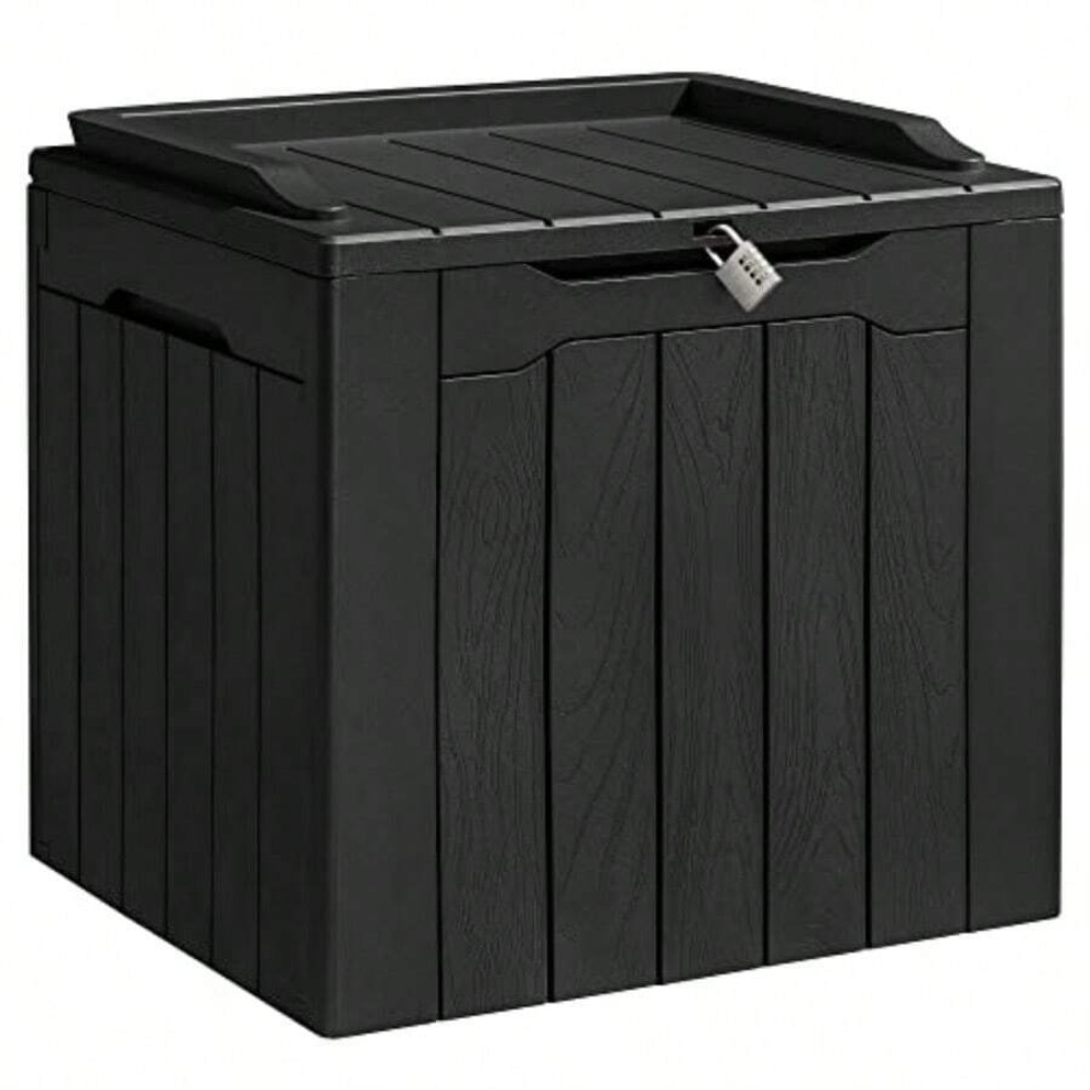 31갤런 레진 데크 박스 방수 야외 보관함 잠금 가능  - Outdoor Furniture Balcony 리뷰 및 가격