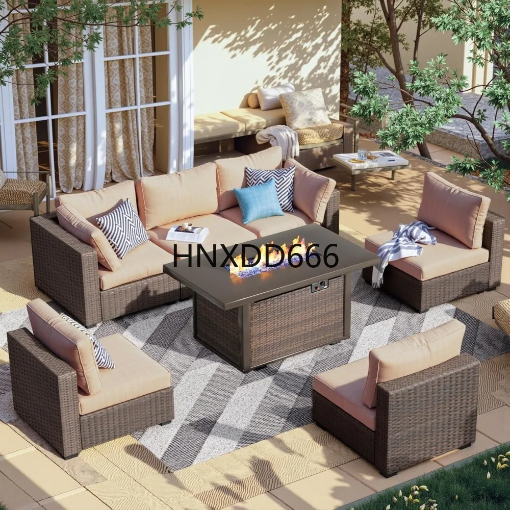 7피스 파티오 가구 세트 (화덕 테이블 포함) 야외 섹 - Outdoor Furniture Fire Pit Set 리뷰 및 가격