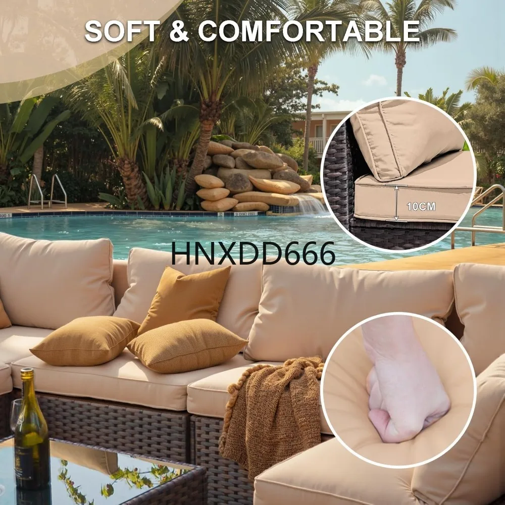 7피스 파티오 가구 세트 (화덕 테이블 포함) 야외 섹 - Outdoor Furniture Fire Pit Set 리뷰 및 가격