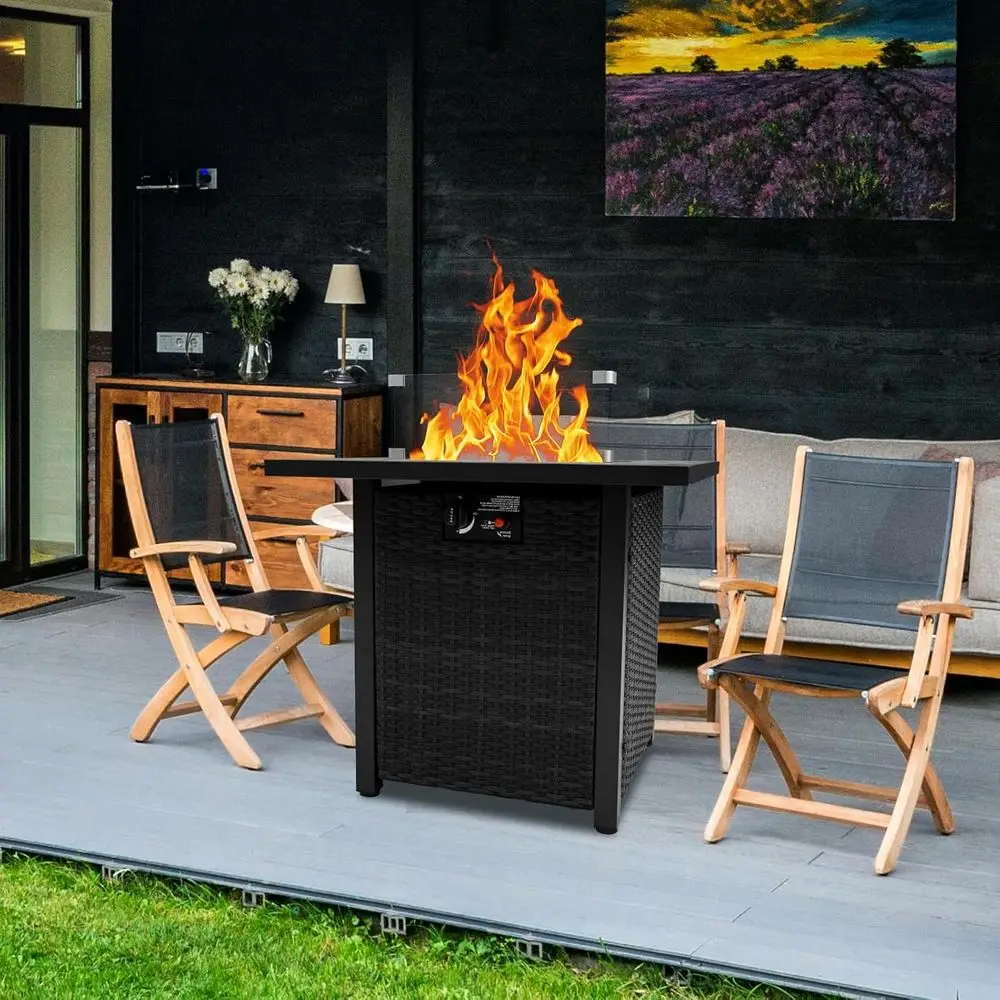 야외용 위커 가구 세트, 플러시 쿠션이 있는 라탄 섹셔 - Outdoor Furniture Fire Pit Set 리뷰 및 가격