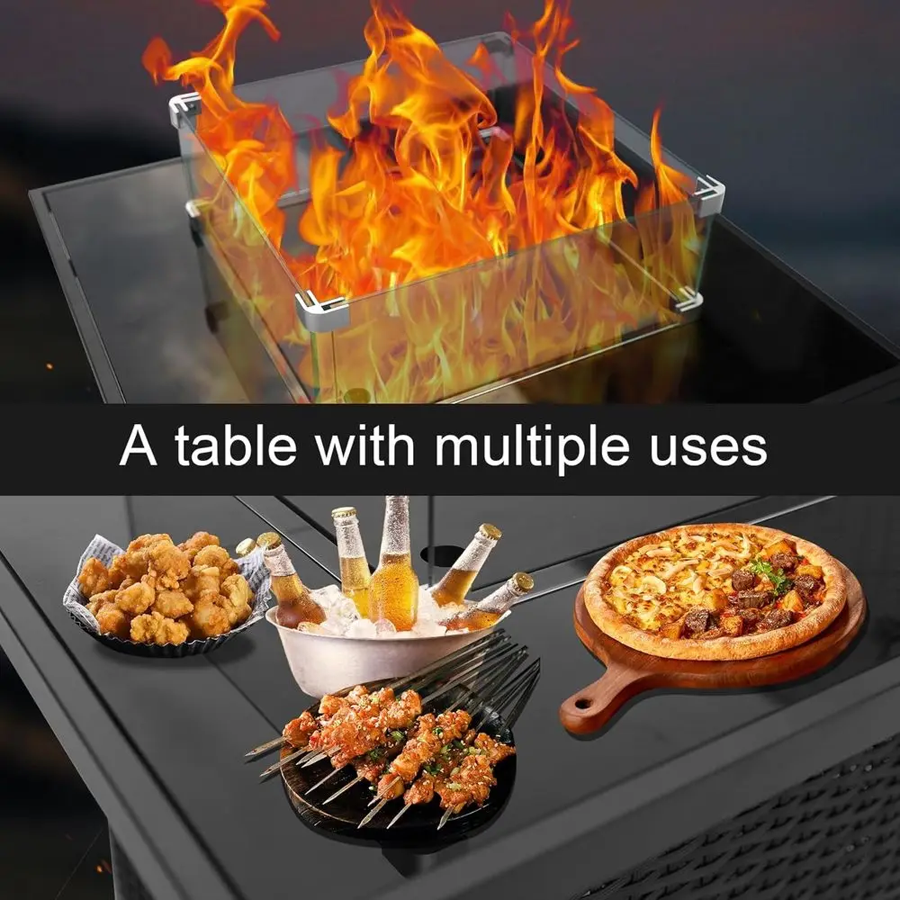 야외용 위커 가구 세트, 플러시 쿠션이 있는 라탄 섹셔 - Outdoor Furniture Fire Pit Set 리뷰 및 가격