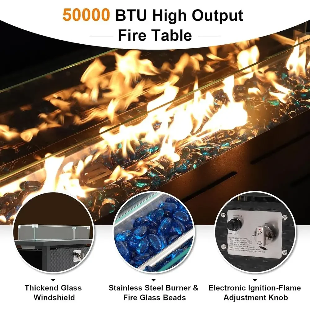 8피스 파티오 가구 세트(45인용 화덕 테이블 포함), - Outdoor Furniture Fire Pit Set 리뷰 및 가격