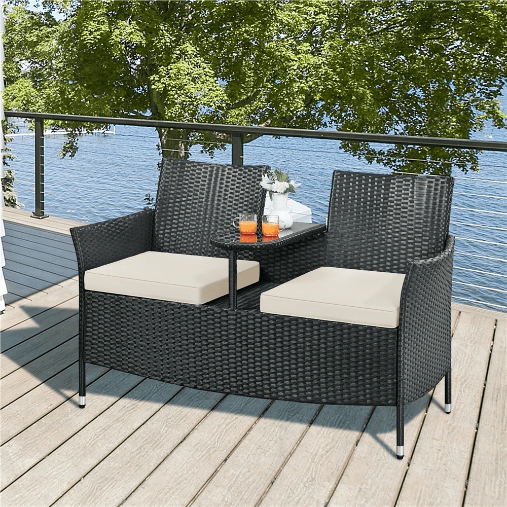 프리미엄 야외용 2인용 의자 세트, PE 라탄 파티오  - Outdoor Furniture Balcony 리뷰 및 가격