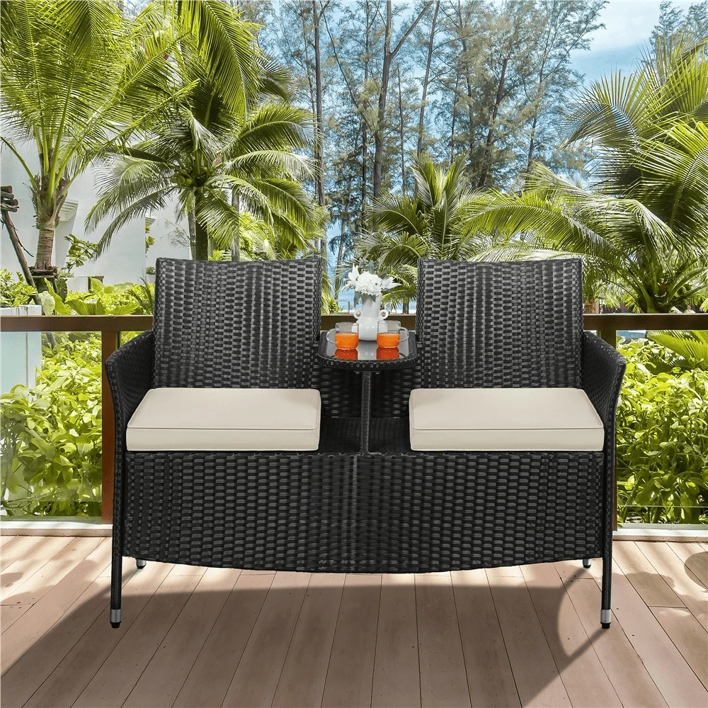 프리미엄 야외용 2인용 의자 세트, PE 라탄 파티오  - Outdoor Furniture Balcony 리뷰 및 가격