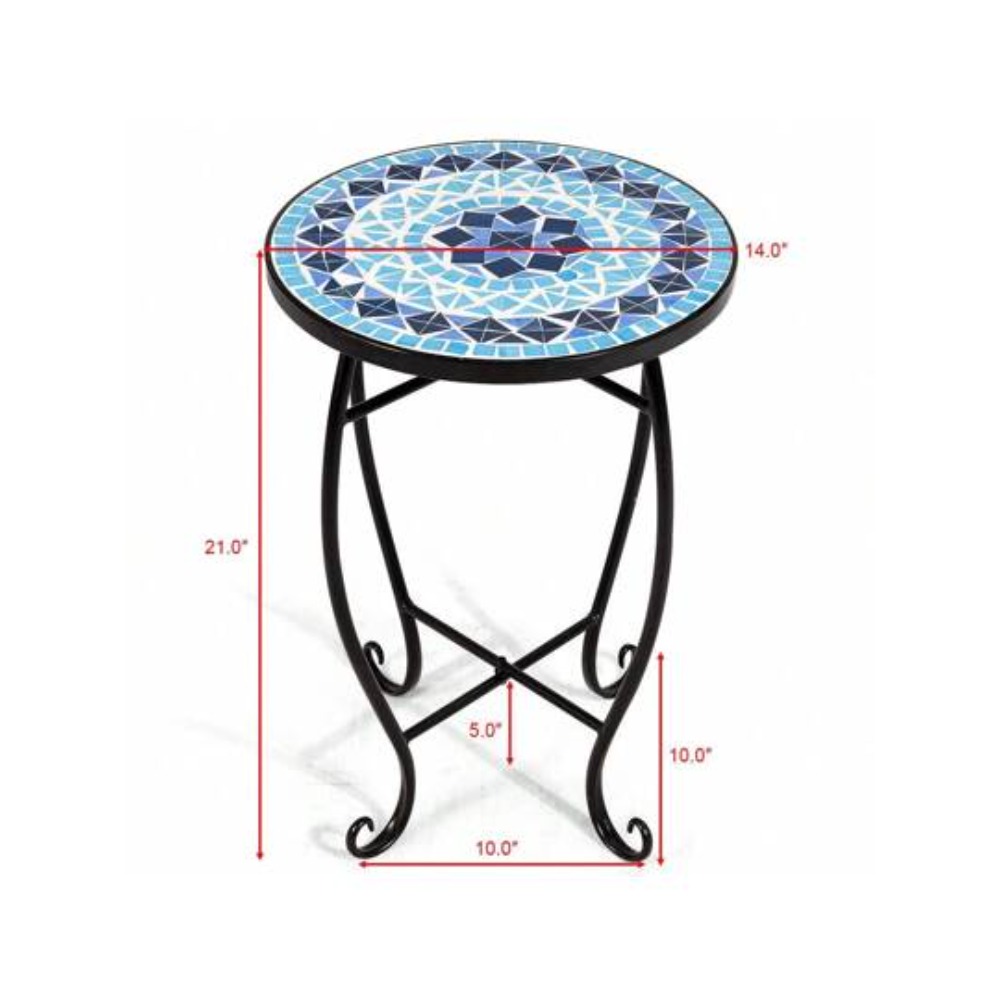 실내외 모자이크 장식 테이블, 파티오 사이드 테이블,  - Outdoor Furniture Balcony 리뷰 및 가격