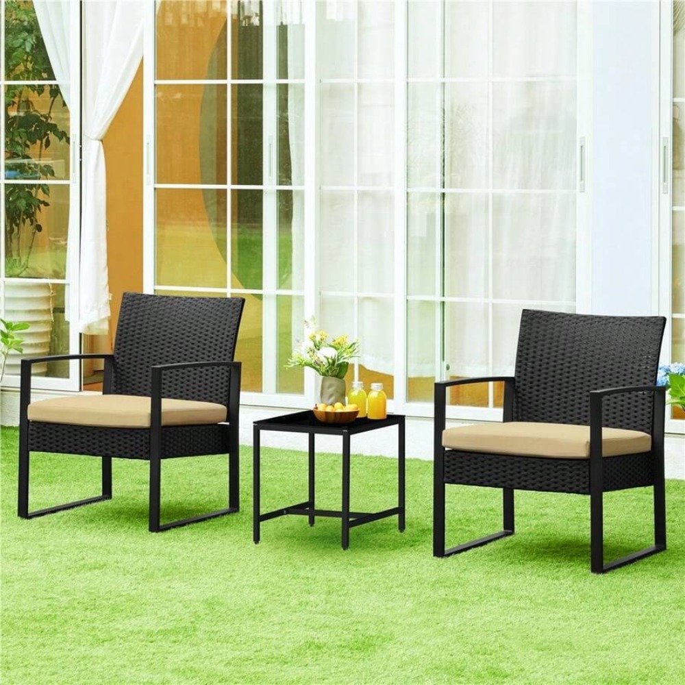 3피스 야외용 위커 가구 세트 (라탄 의자 2개와 커피 - Outdoor Furniture Balcony 리뷰 및 가격