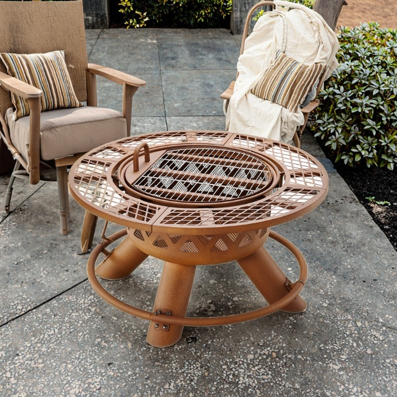 2026년형 모던 야외용 스틸 숯불 겸용 화로 & 난방 - Outdoor Furniture Fire Pit Set 리뷰 및 가격