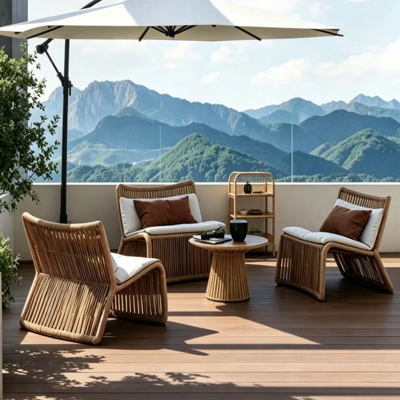 북유럽 스타일 야외 라탄 의자 3인용 세트, 선룸 로프 - Outdoor Furniture One Piece 리뷰 및 가격