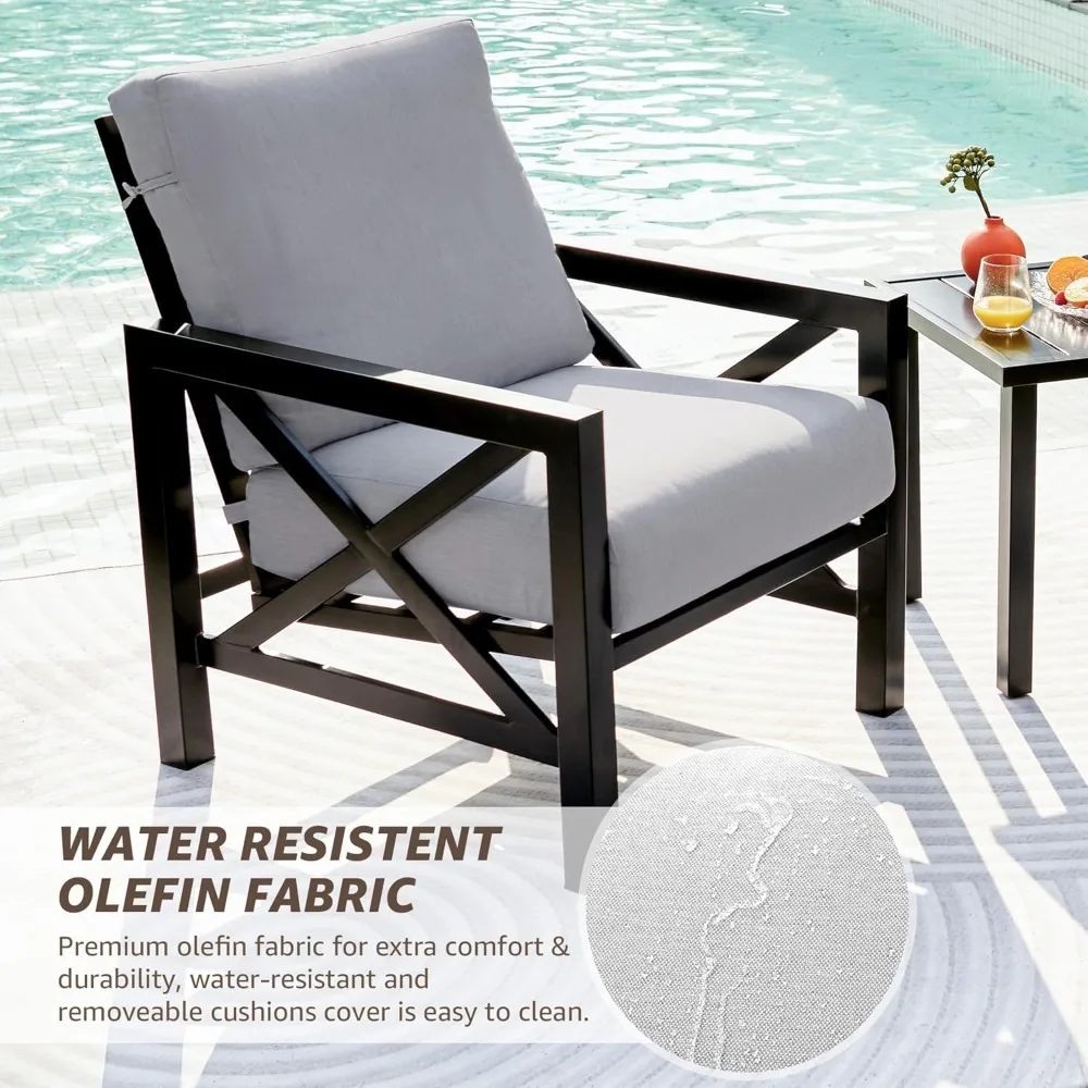 3피스 파티오 비스트로, 대화 세트 의자 2개, 금속  - Outdoor Furniture One Piece 리뷰 및 가격