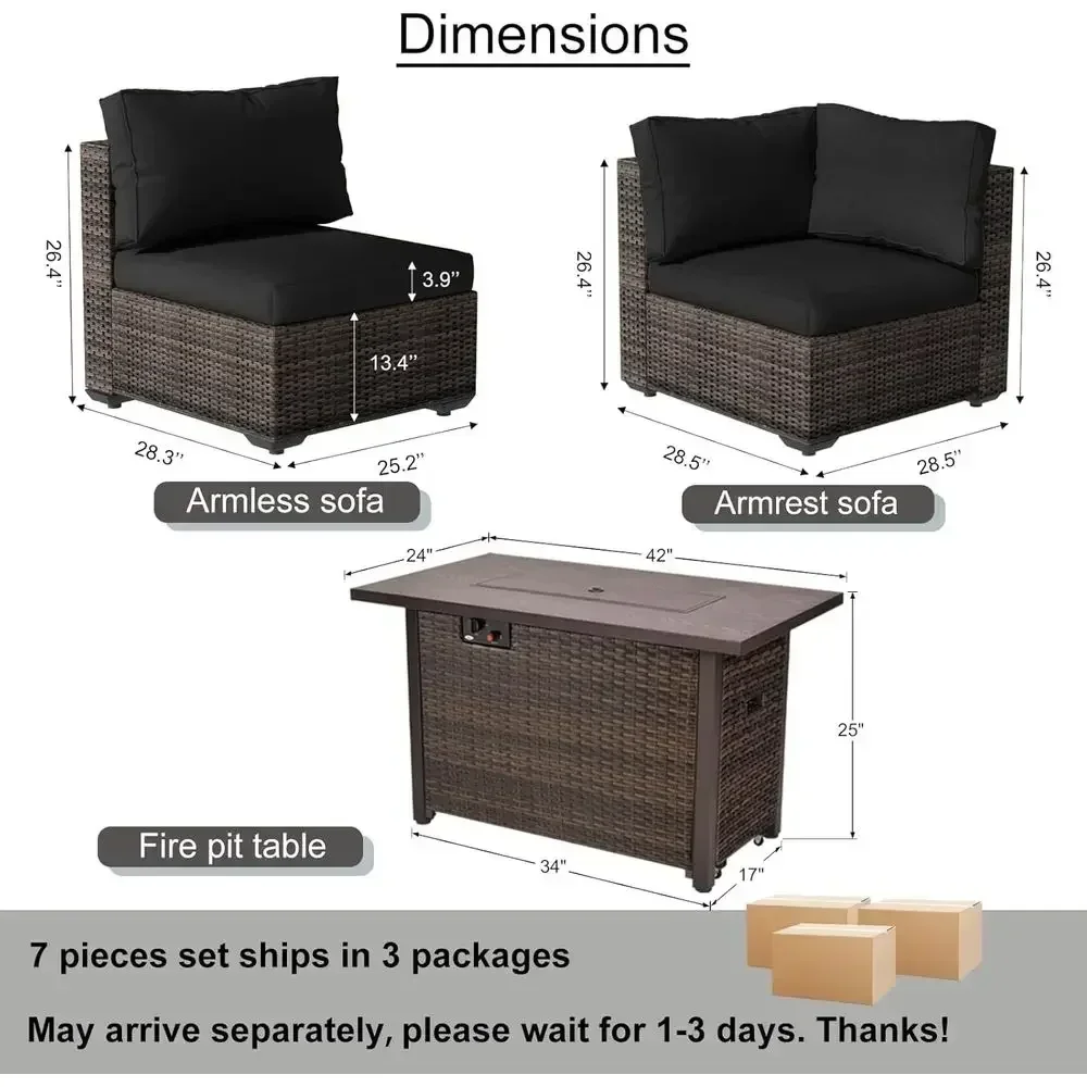 7피스 야외 파티오 가구 세트(42개의 화덕 포함),  - Outdoor Furniture Fire Pit Set 리뷰 및 가격