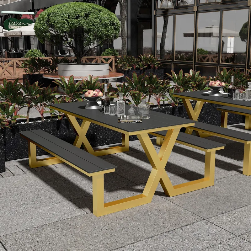야외 일체형 파크 테이블 및 의자 세트 정원 마당 좌석 - Outdoor Furniture One Piece 리뷰 및 가격
