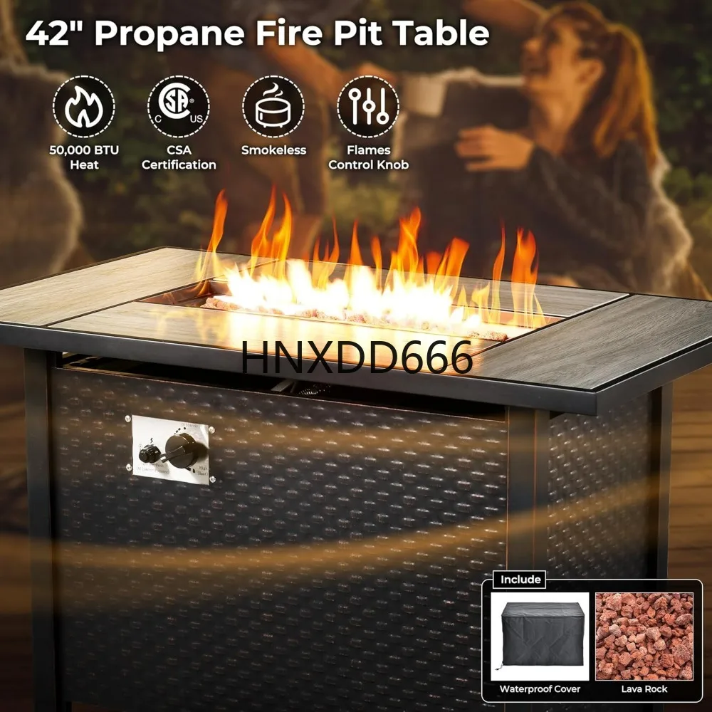 야외용 8피스 파티오 가구 세트 (화덕 테이블 포함), - Outdoor Furniture Fire Pit Set 리뷰 및 가격
